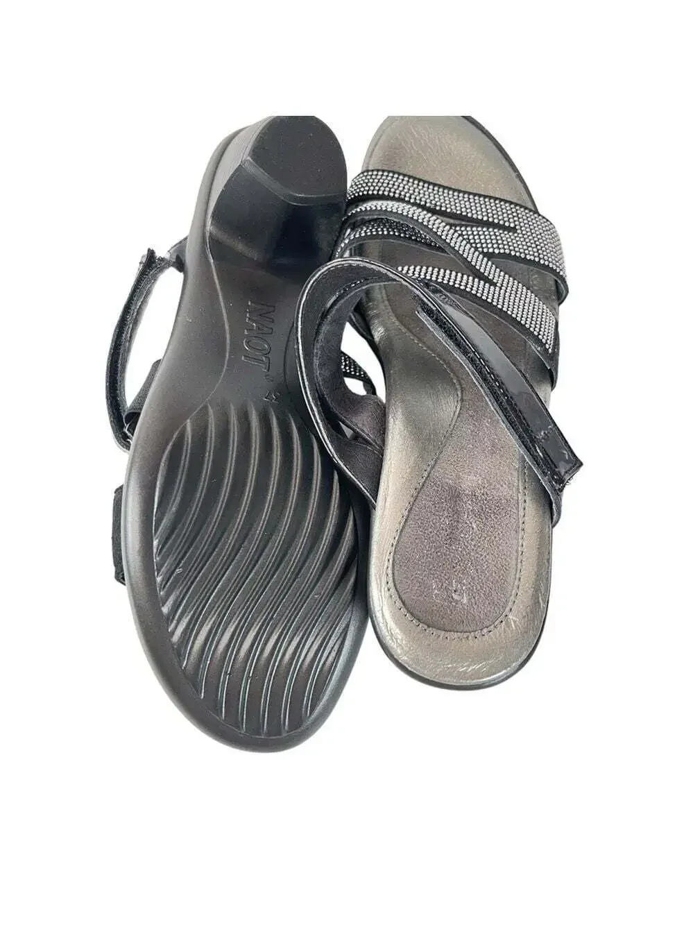 Naot black silver